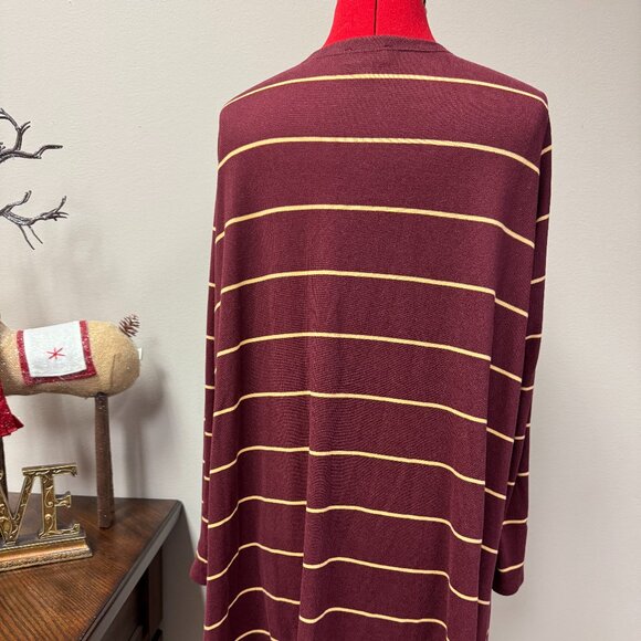 LuLaRoe Caroline Cardigan Maroon and Gold stripe Harry Potter Gryffindor size L - Picture 3 of 12